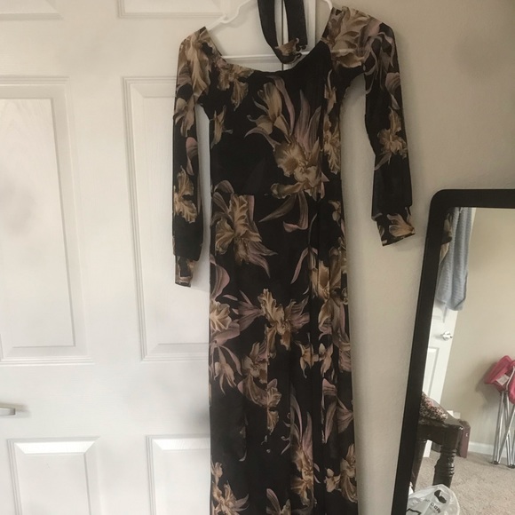 Floral Maxi Mesh Jumpsuit - Picture 4 of 6